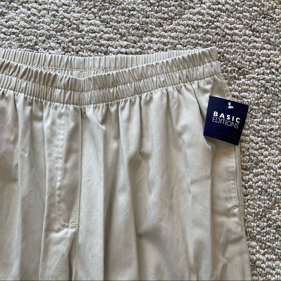 Nwt Basic Editions Tan Twill Pant Short 